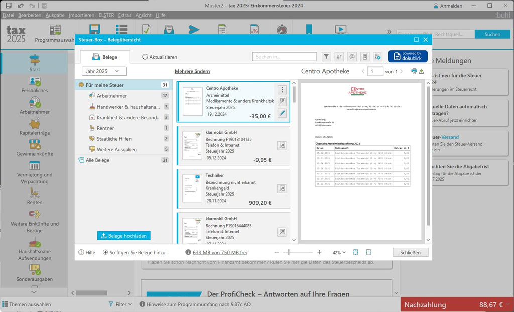 tax 2025 (für Steuerjahr 2024) | Digitaler Download