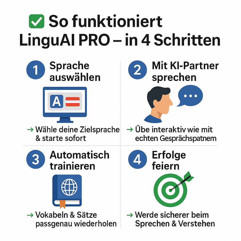 LinguAI PRO – Niederländisch lernen mit intuitiver KI inkl. Begleitbuch