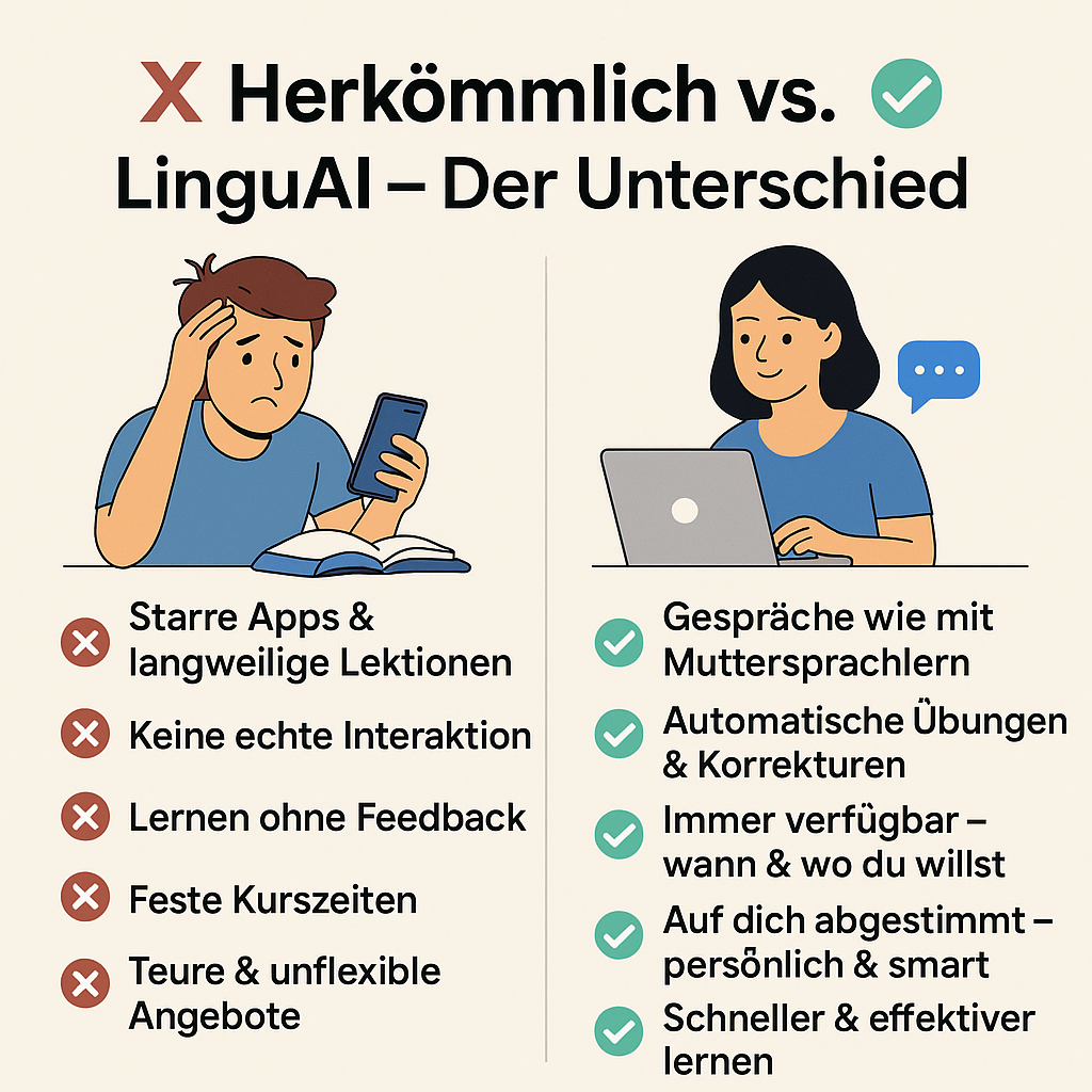 LinguAI - Französisch. Sprachen lernen mit interaktivem Chat Partner