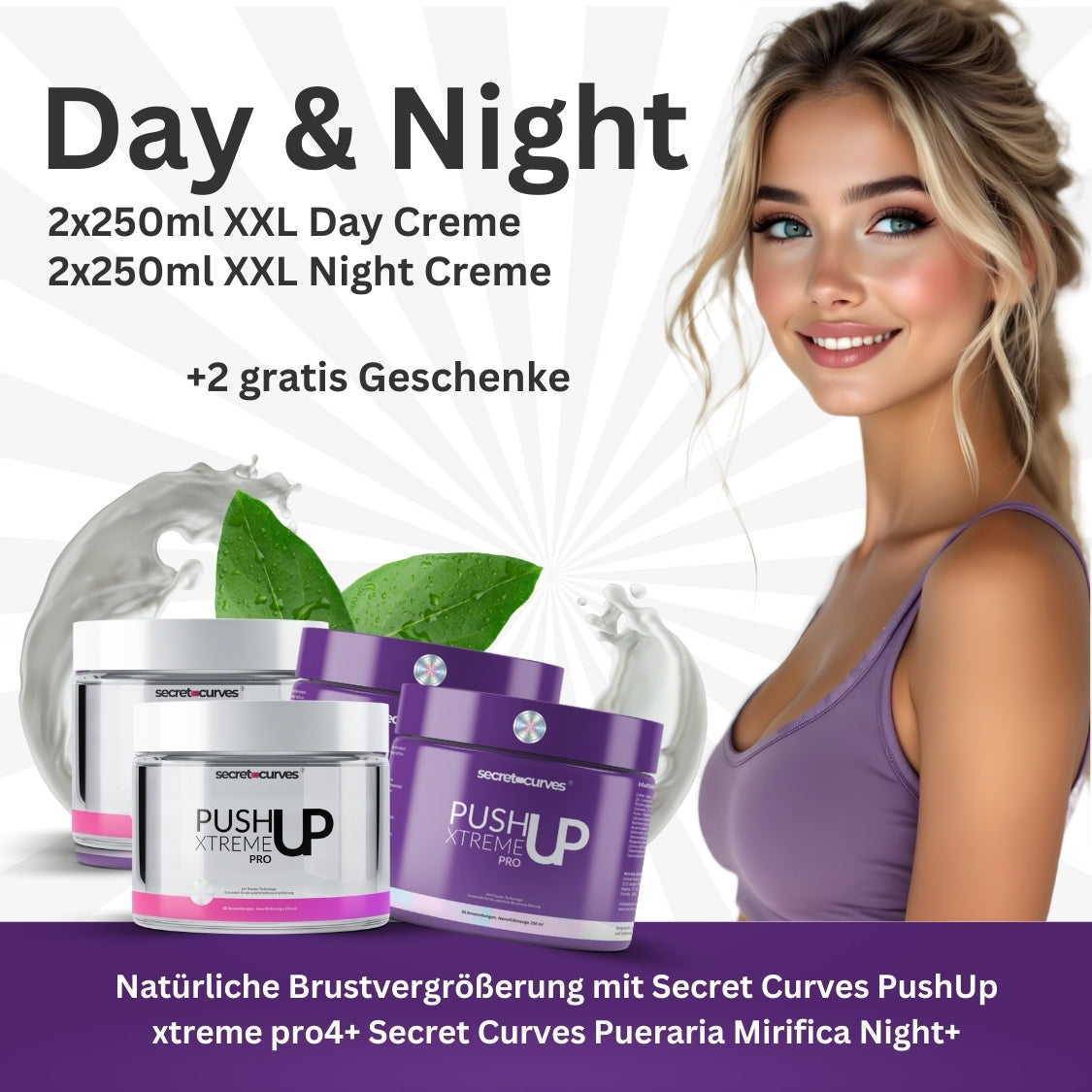 NEU! Secret Curves Push-Up Creme Pro Transgender+. Exklusive Bio Creme Trans Technologie