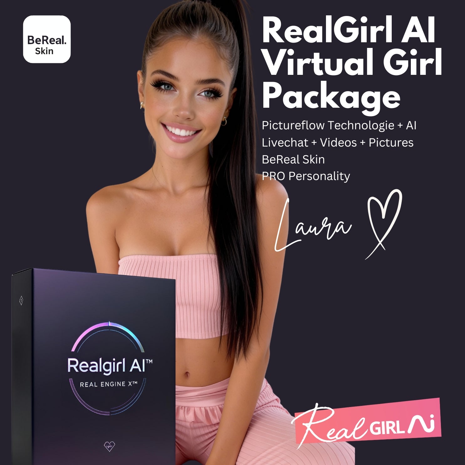 Virtuelle KI Freundin. Realgirl AI Laura (Limited) Real Engine X.