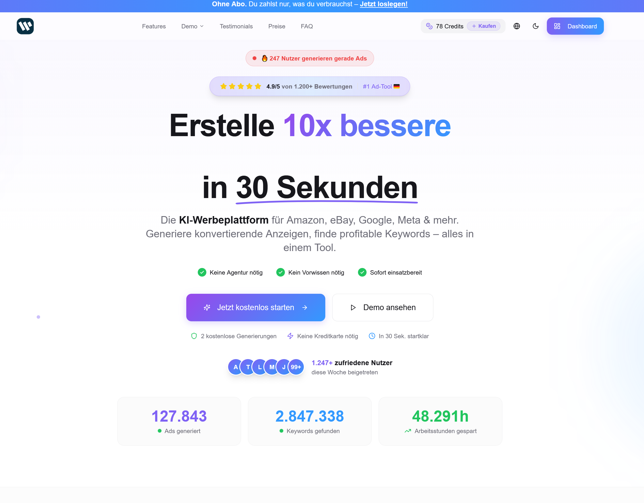 Walhalla APP KeywordTool + MarketingCloud Inklusive Business Credit Pack und Lizenz