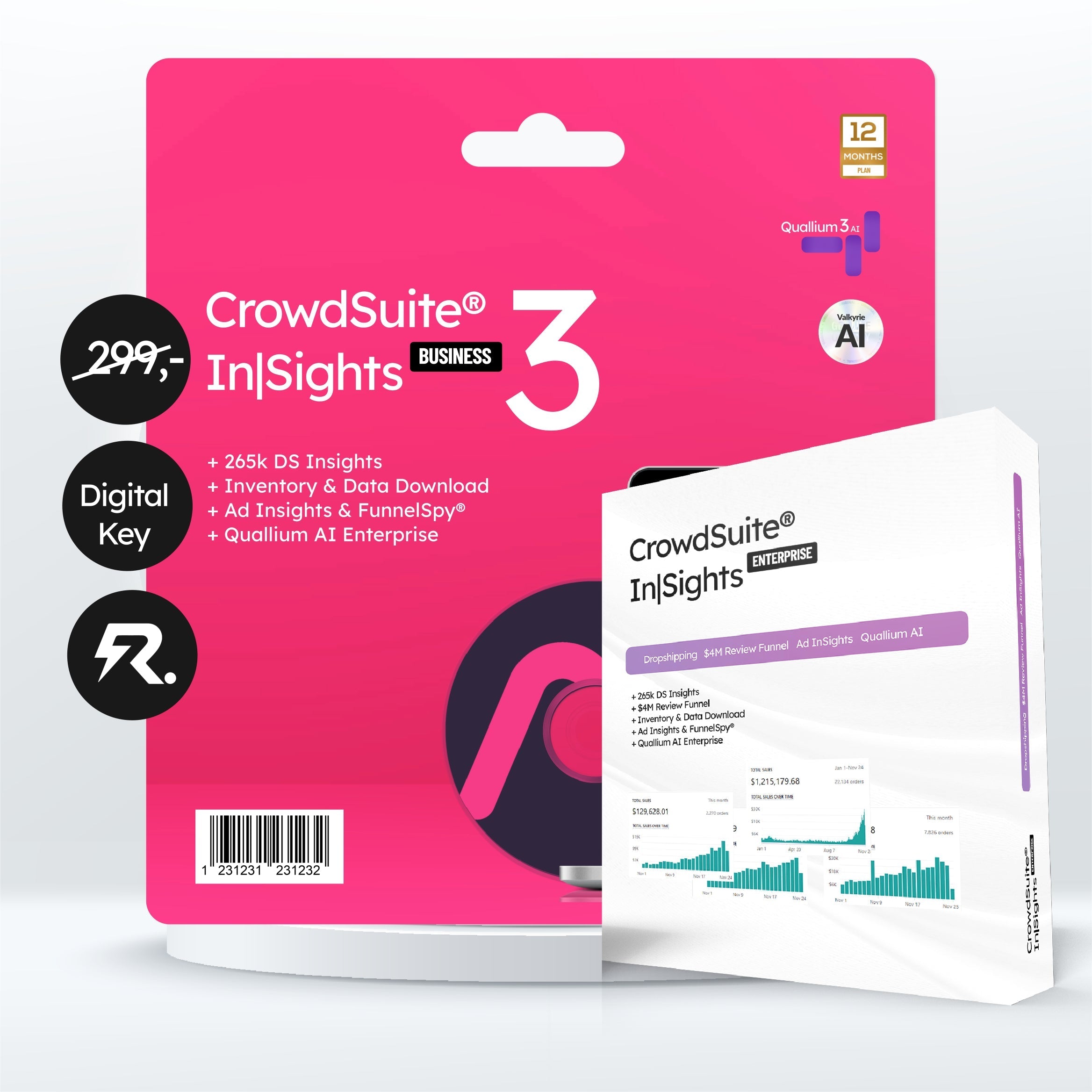 Aktions Bundle: CrowdSuite® CSX In|Sights 4 Millionen Euro Review Funnel Coaching + Dropshipping Cloud und alle Insights