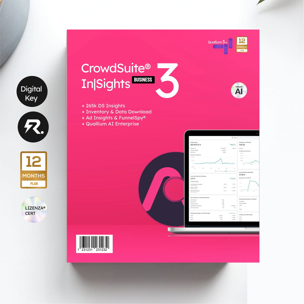 Aktions Bundle: CrowdSuite® CSX In|Sights 4 Millionen Euro Review Funnel Coaching + Dropshipping Cloud und alle Insights