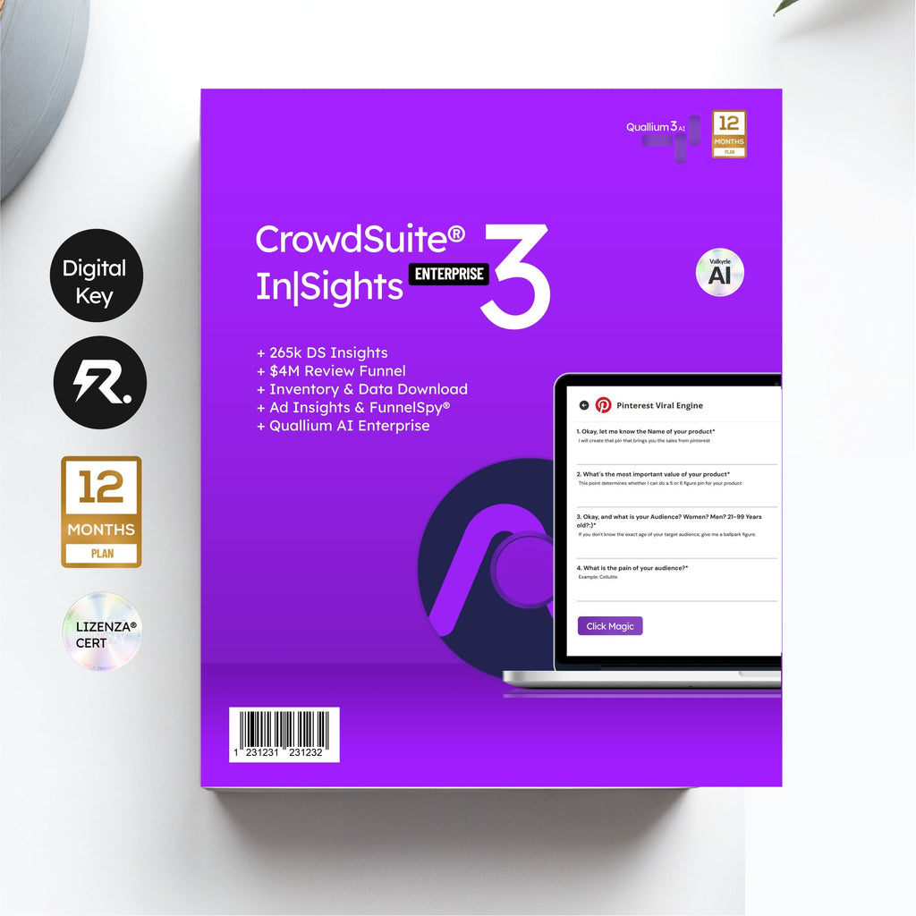 Aktions Bundle: CrowdSuite® CSX In|Sights 4 Millionen Euro Review Funnel Coaching + Dropshipping Cloud und alle Insights