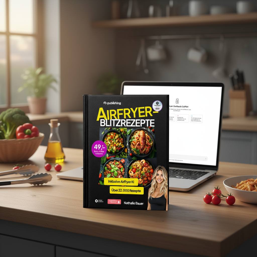 Neu, Limitiert: AirFryer Blitzrezepte+Band 1,2,3 & App. 22.000 Rezepte. 12 Monate on Demand + 3 Bücher