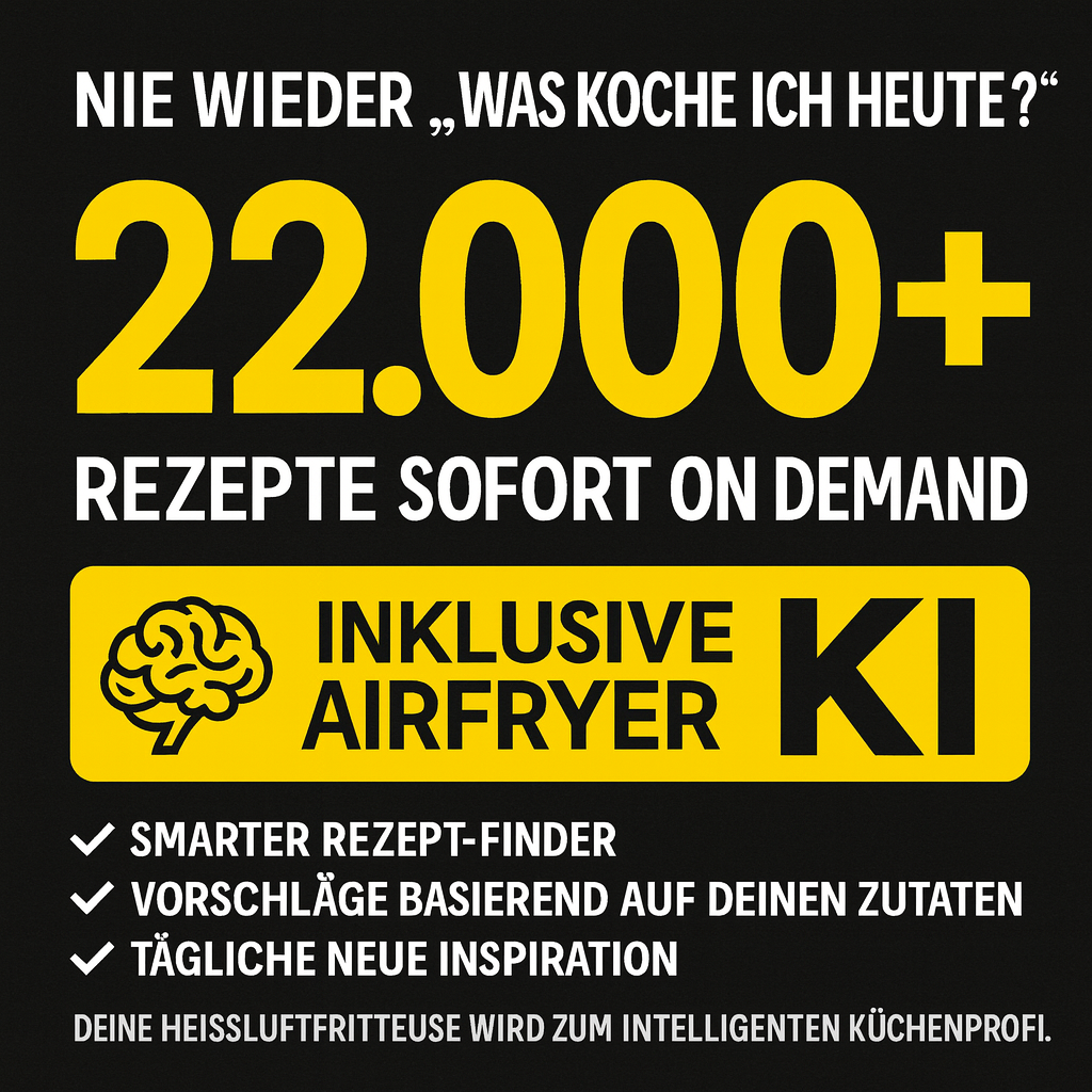 Neu, Limitiert: AirFryer Blitzrezepte+Band 1,2,3 & App. 22.000 Rezepte. 12 Monate on Demand + 3 Bücher